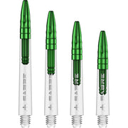 Mission Sabre Shafts - Dart Stems - Clear - Green Top