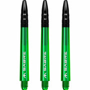 Mission Sabre Shafts - Dart Stems - Green - Black Top