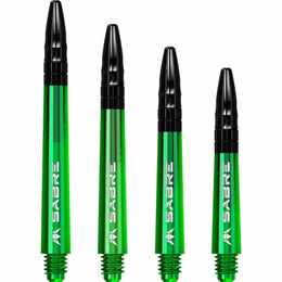 Mission Sabre Shafts - Dart Stems - Green - Black Top