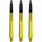 Mission Sabre Shafts - Dart Stems - Yellow - Black Top