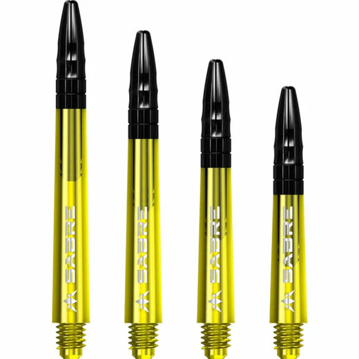 Mission Sabre Shafts - Dart Stems - Yellow - Black Top