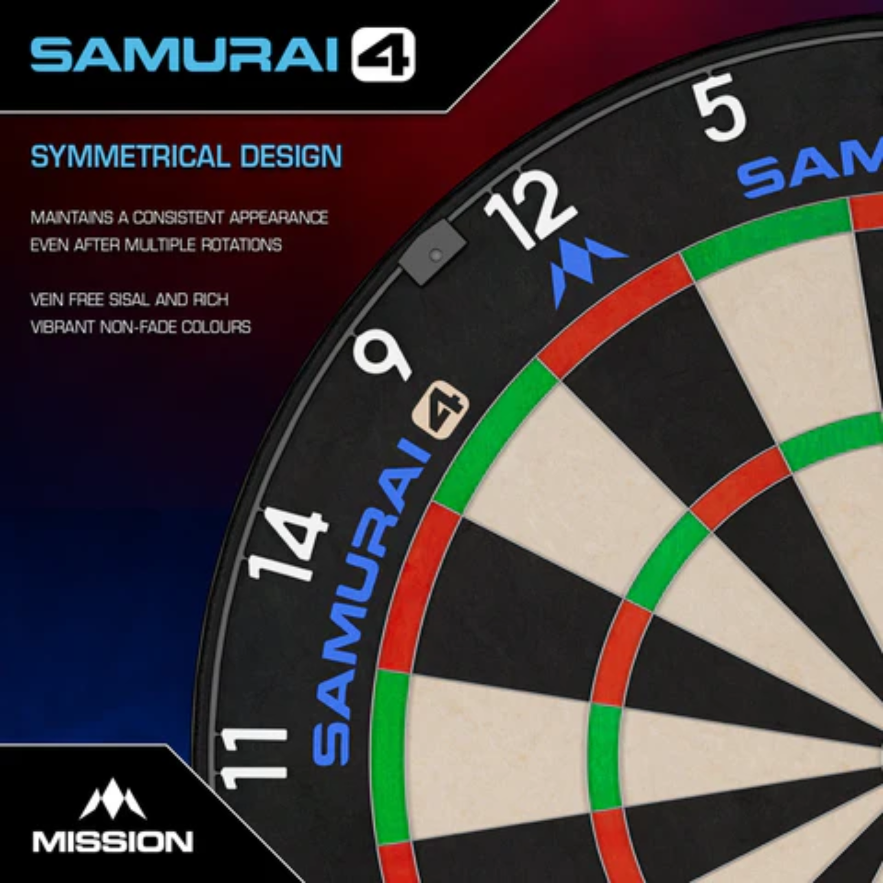 Mission Samurai 4 Dartboard – White Spider Edition | Universal Darts
