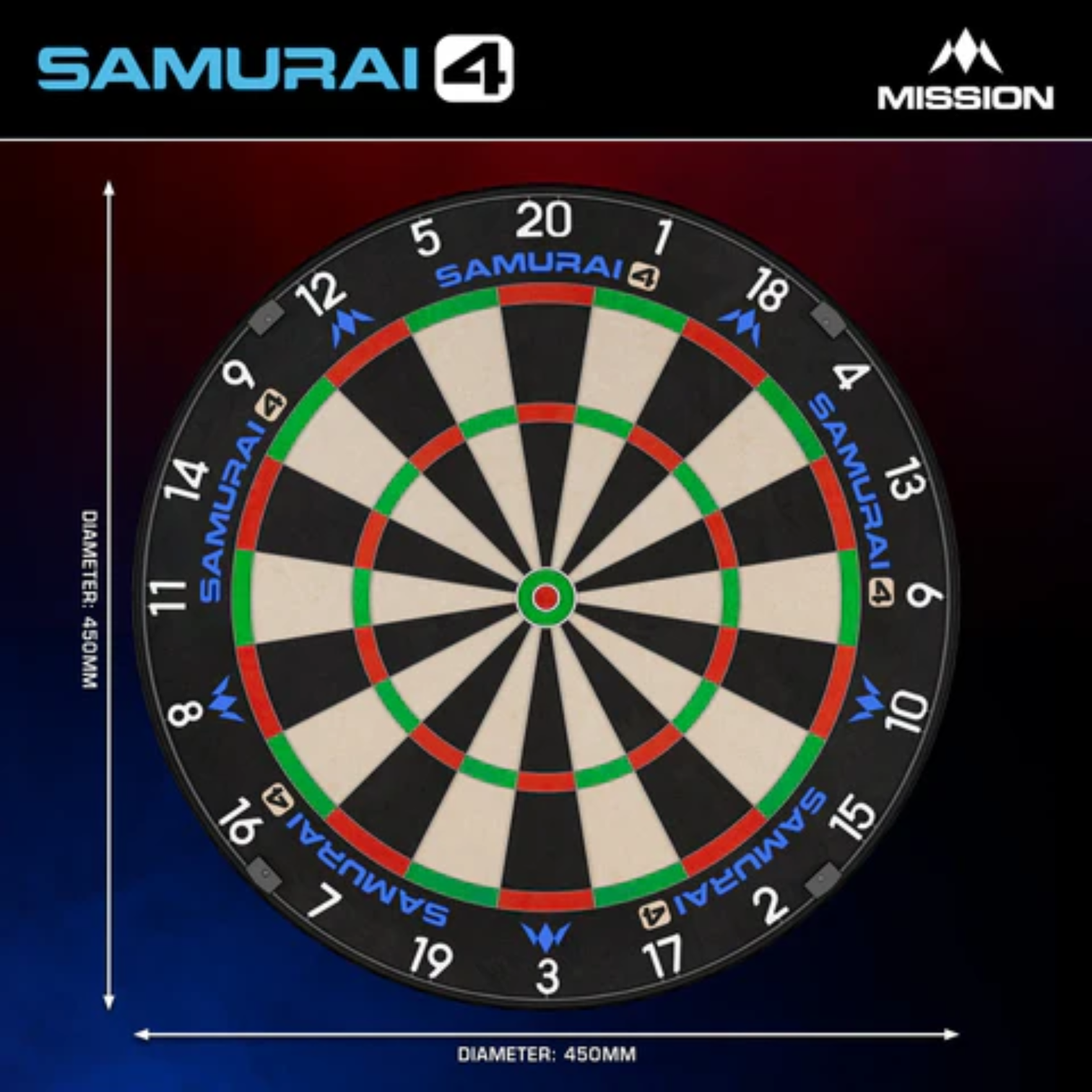 Mission Samurai 4 Dartboard – White Spider Edition | Universal Darts