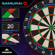 Mission Samurai 4 Professional Dartboard - Black Spider
