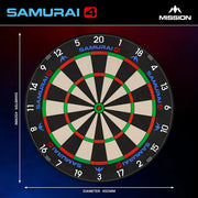 Mission Samurai 4 Professional Dartboard - Black Spider