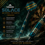 Mission Solace M2 Dark Green Steel Tip Darts – Brass