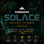 Mission Solace M2 Dark Green Steel Tip Darts – Brass