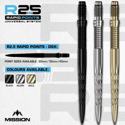 Mission R2.5 Rapid Steel Tip Screw In Dart Points - DSX