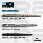 Mission R2.5 Rapid Steel Tip Screw In Dart Points - DSX