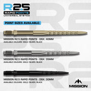 Mission R2.5 Rapid Steel Tip Screw In Dart Points - DSX