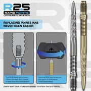 Mission R2.5 Rapid Steel Tip Screw In Dart Points - DSX