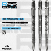 Mission R2.5 Rapid Steel Tip Screw In Dart Points - GV2