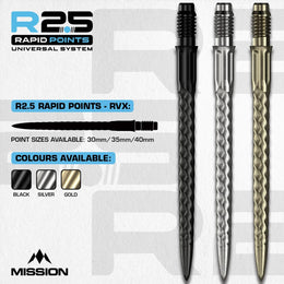 Mission R2.5 Rapid Steel Tip Screw In Dart Points - RVX