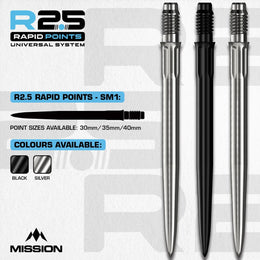 Mission R2.5 Rapid Steel Tip Screw In Dart Points - SM1