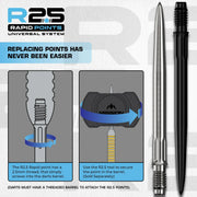 Mission R2.5 Rapid Steel Tip Screw In Dart Points - SM1