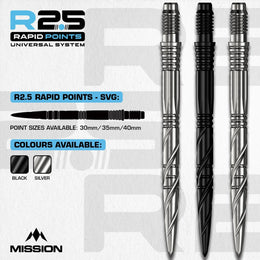 Mission R2.5 Rapid Steel Tip Screw In Dart Points - SGV
