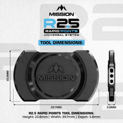 Mission R2.5 Rapid Steel Tip Dart Points - Point Changer Tool