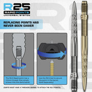 Mission R2.5 Rapid Steel Tip Dart Points - Point Changer Tool