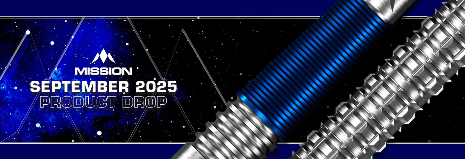 Mission Darts September Launch banner showcasing the latest darts collection