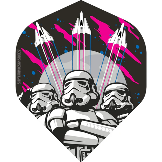 Original Stormtrooper Standard No2 Dart Flights - 3 Troopers and Space Craft