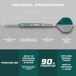 Precise 180 MRV1 Steel Tip Darts - 90% Tungsten