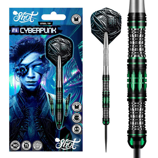 Shot AI Cyberpunk Steel Tip Darts - 90% Tungsten