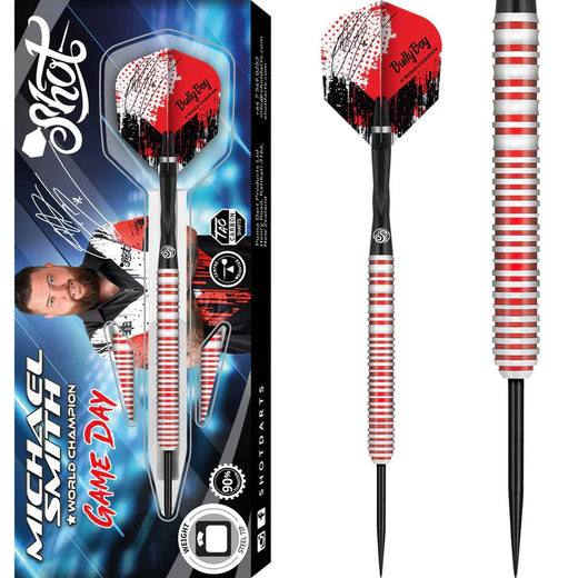 Shot Michael Smith Game Day Steel Tip Darts - 90% Tungsten