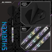 Mission Shuriken Steel Tip Darts – 90% Tungsten