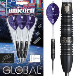 Unicorn Ashley Coleman The Prince Of Darkness Steel Tip Darts – 90% Tungsten