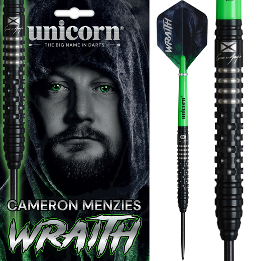 Unicorn Cameron Menzies Wraith Steel Tip Darts – 90% Tungsten