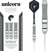 Unicorn Core Plus Win Satinlux Steel Tip Darts – Brass