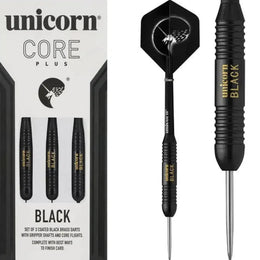 Unicorn Core Plus Win Style 2 Steel Tip Darts – Black Brass