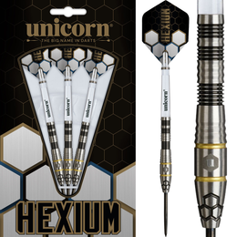 Unicorn Hexium Style 1 Steel Tip Darts – 90% Tungsten